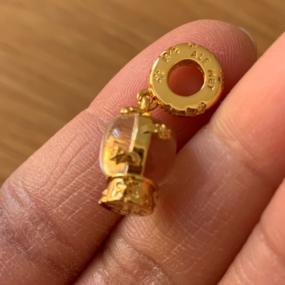 NWOT 14K Gold-Plated Snow Globe Dangle Charm w Clear Crystal Sterling Silver 925 - Picture 9 of 9